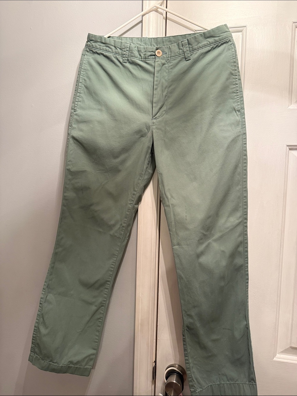 Roundtree & Yorke Sage Green Cotton Chinos